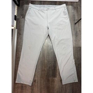 Greg Norman Shark Mens Gray Performance Golf Pants 38x30 Stretch Flat Front